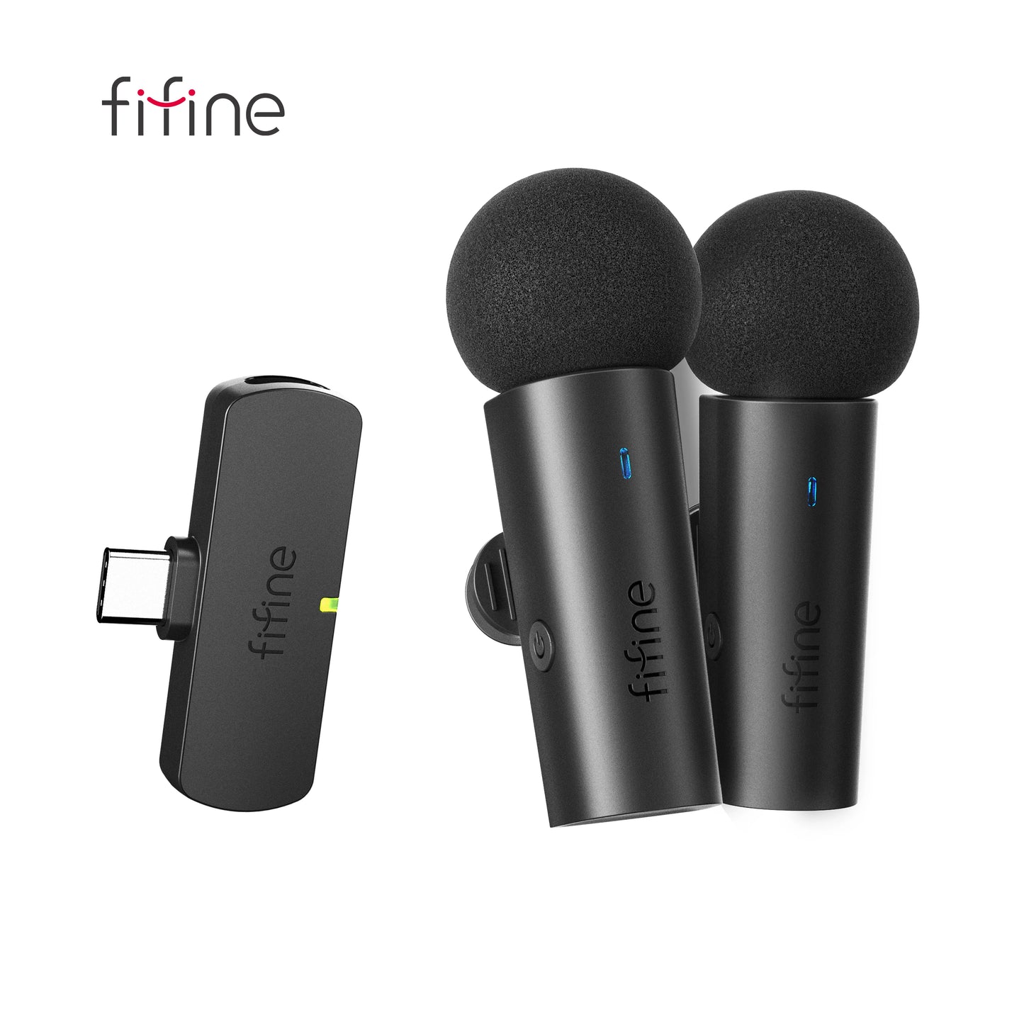 2-in-1 Wireless Fifine Lavalier Microphone - Iphone & Android