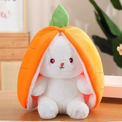 Cute Bunny Plush – Strawberry & Carrot Stuffed Toy | Soft & Cuddly Gift for Kids